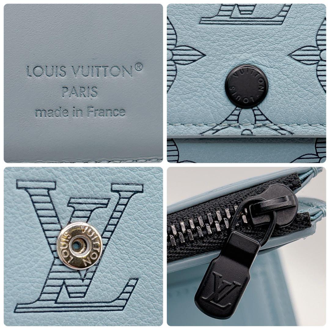 ルイヴィトン モノグラムシャドウ ヴィクターウォレット ブルーシエル 財布