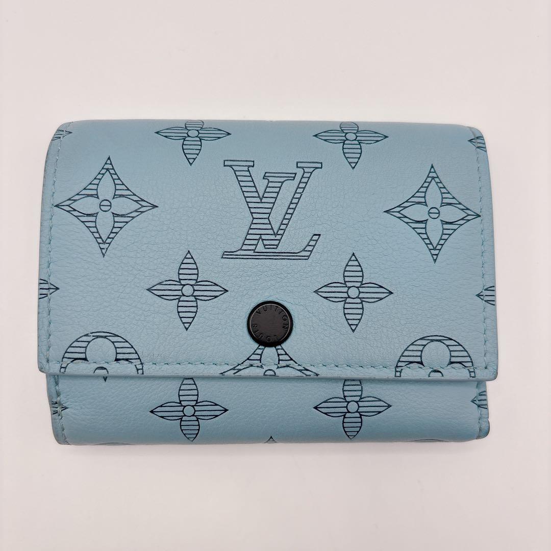 ルイヴィトン モノグラムシャドウ ヴィクターウォレット ブルーシエル 財布