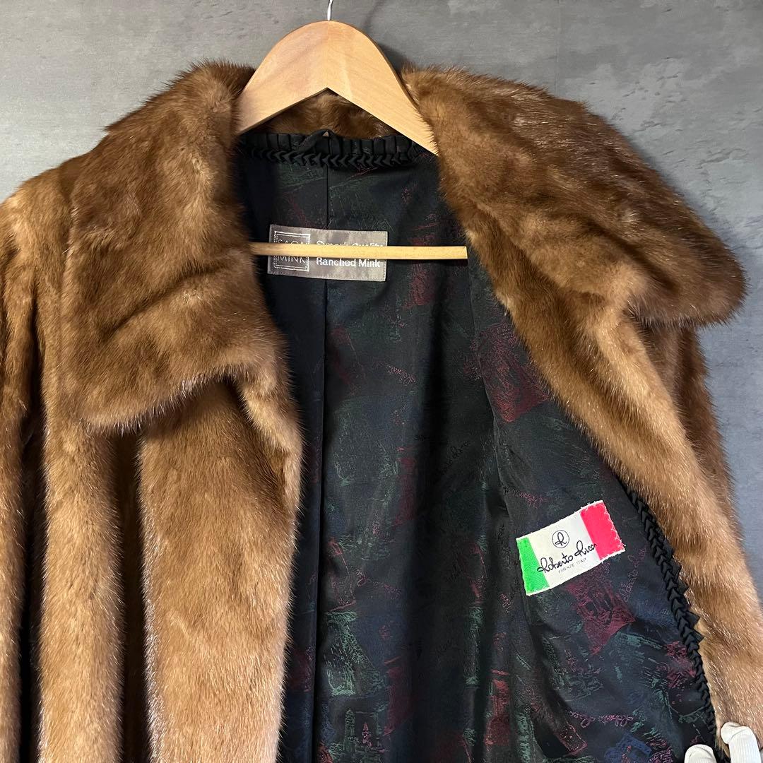 SAGAMINK ミンクコート Ranched Mink ブラウン リアルファー