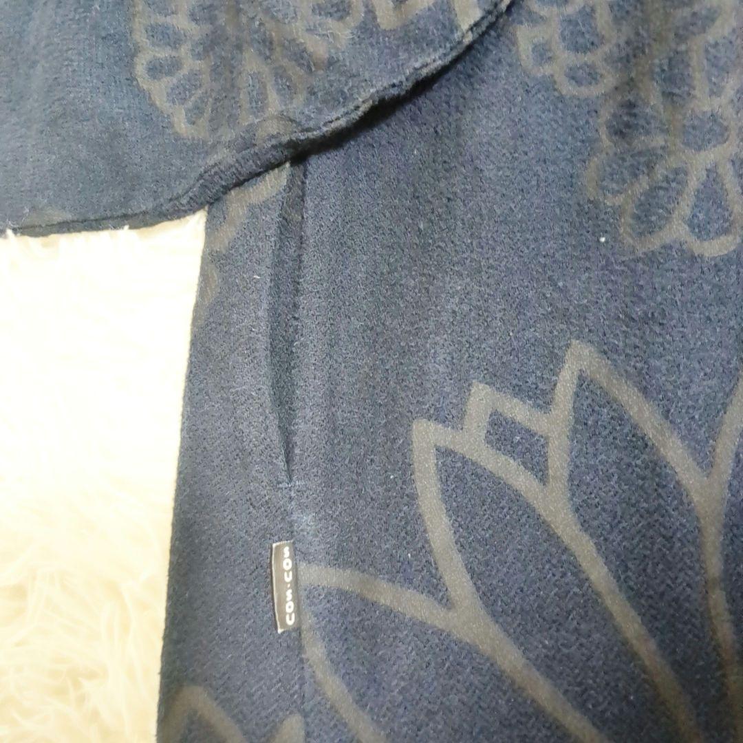 SOU・SOU ソウソウ 手捺染 和柄　ワンピース　ネイビー 花柄 Mサイズ