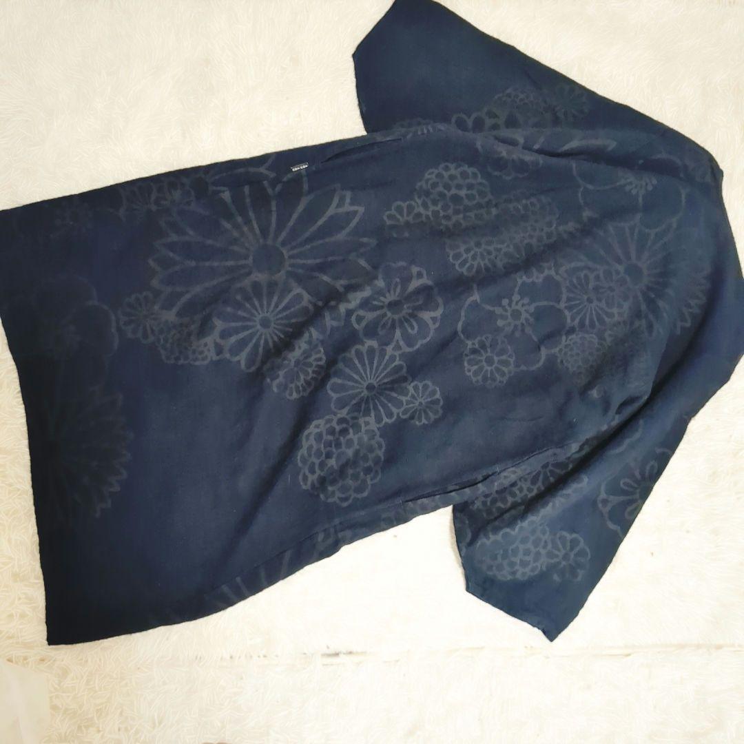 SOU・SOU ソウソウ 手捺染 和柄　ワンピース　ネイビー 花柄 Mサイズ