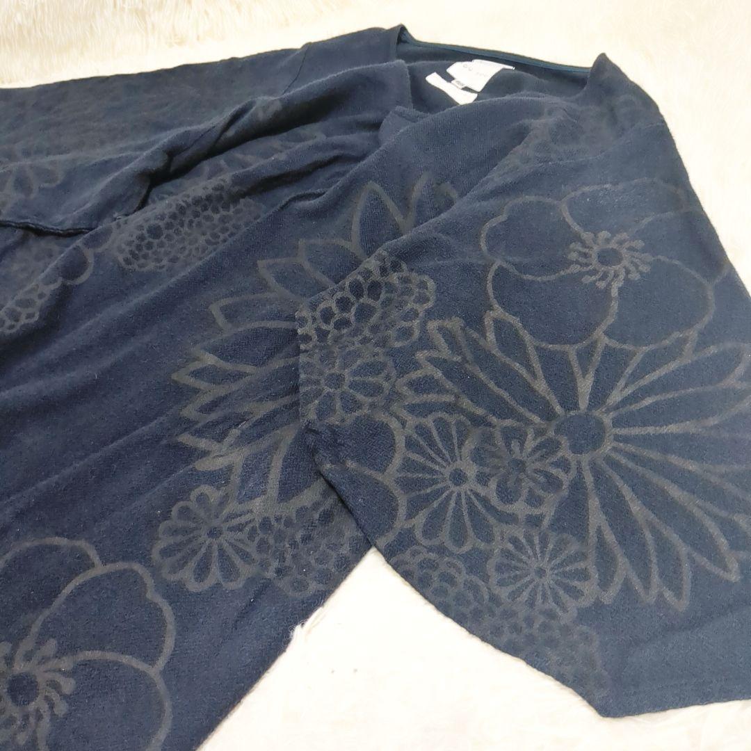 SOU・SOU ソウソウ 手捺染 和柄　ワンピース　ネイビー 花柄 Mサイズ