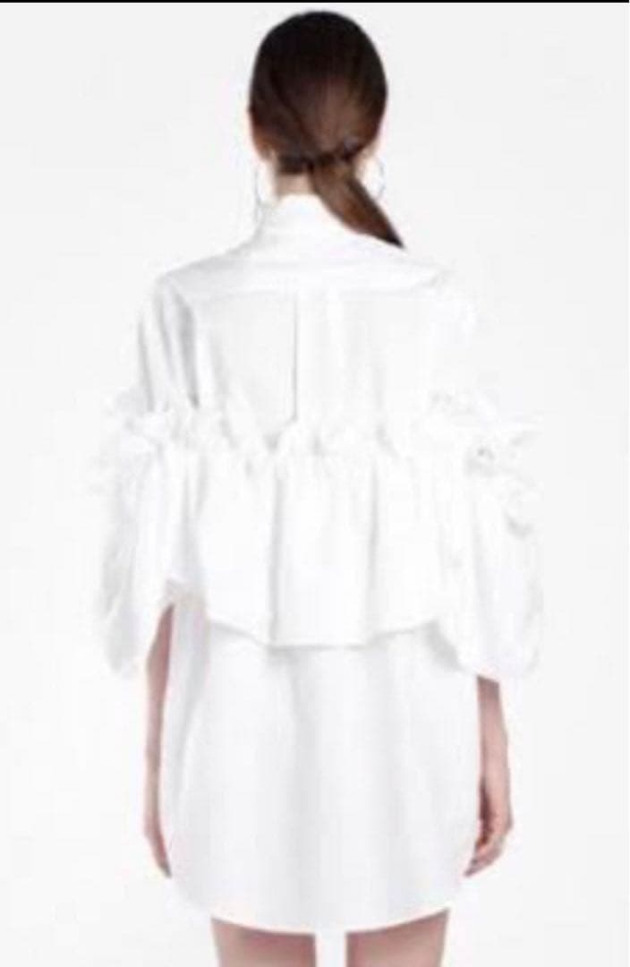 MM6 メゾン マルジェラ　フリルコットンポプリンミニシャツドレス