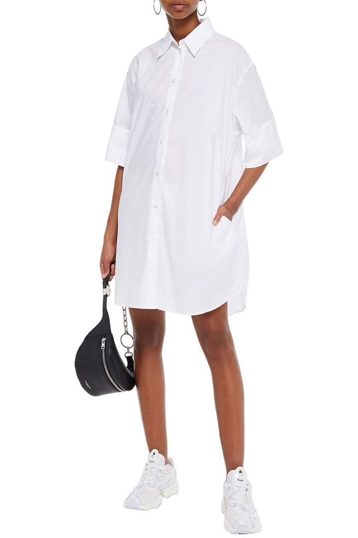 MM6 メゾン マルジェラ　フリルコットンポプリンミニシャツドレス