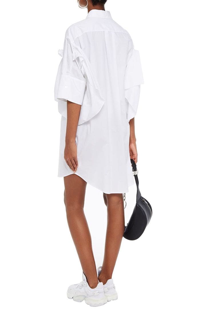 MM6 メゾン マルジェラ　フリルコットンポプリンミニシャツドレス