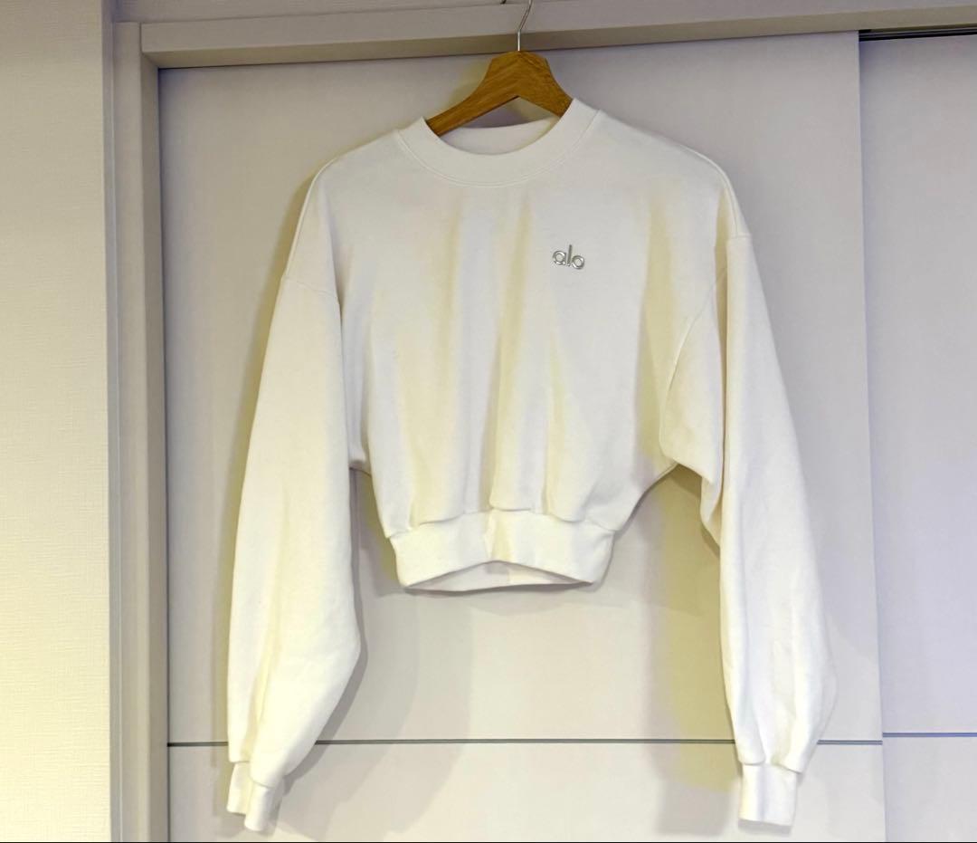 【正規品】alo クロップド Accolade クルーネック　アイボリー