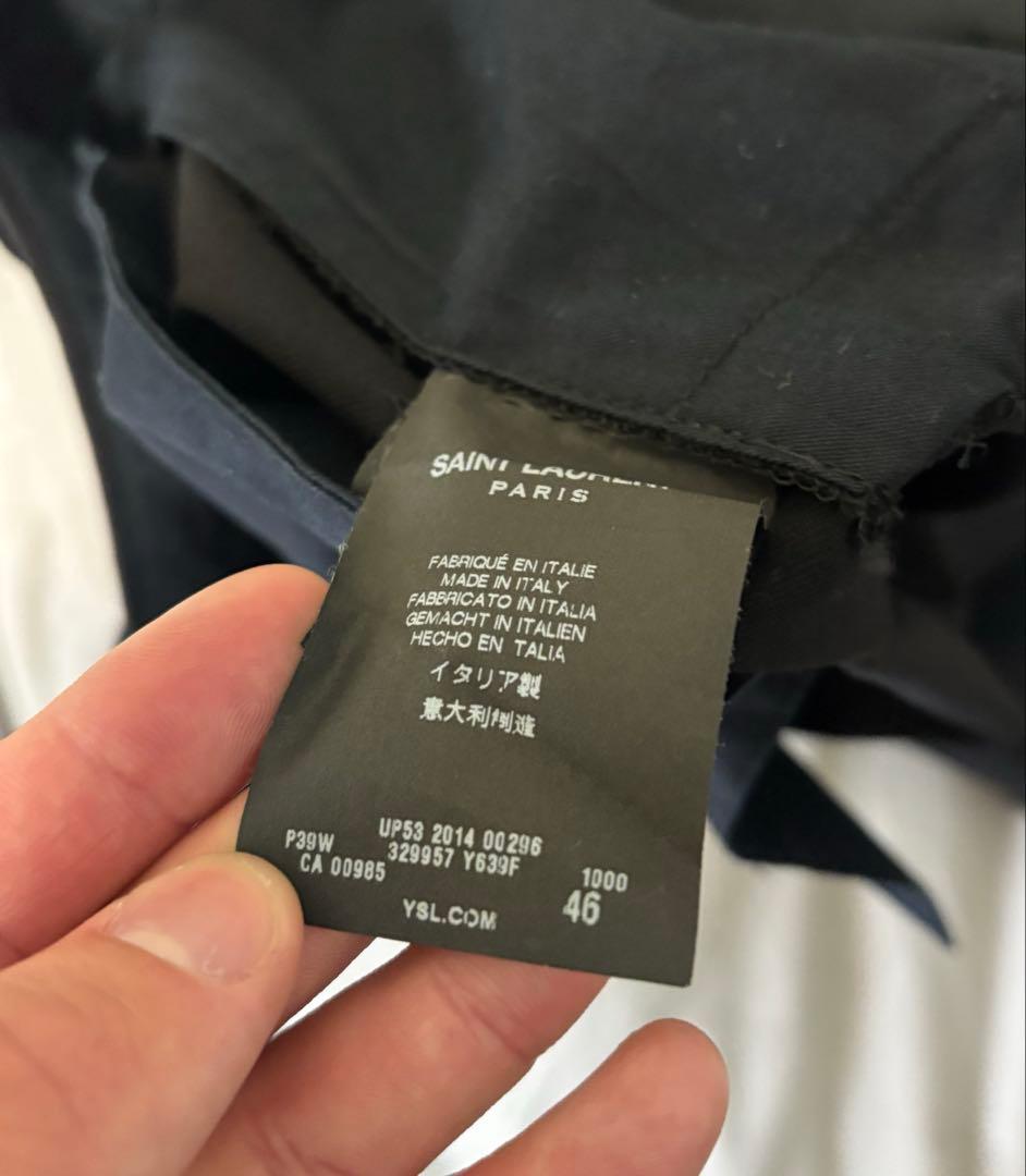 【美品】SAINT LAURENT PARIS \"ウールロングスリムスラックス\"