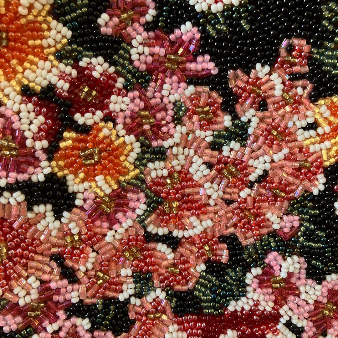 和装 総ビーズバッグ はしもと 刺繍 昭和レトロ 着物