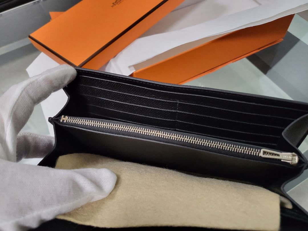 1【専用】エルメス　コンスタンス　ロング　ウォレット　ブラック　シルバー金具