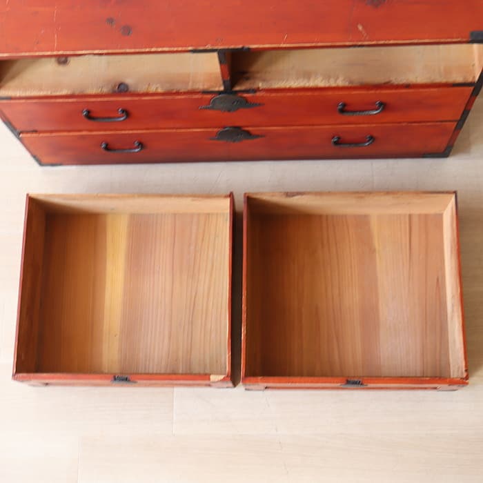 アンティーク 引出し4杯 3段 和箪笥 ローチェスト 古家具 テレビ台