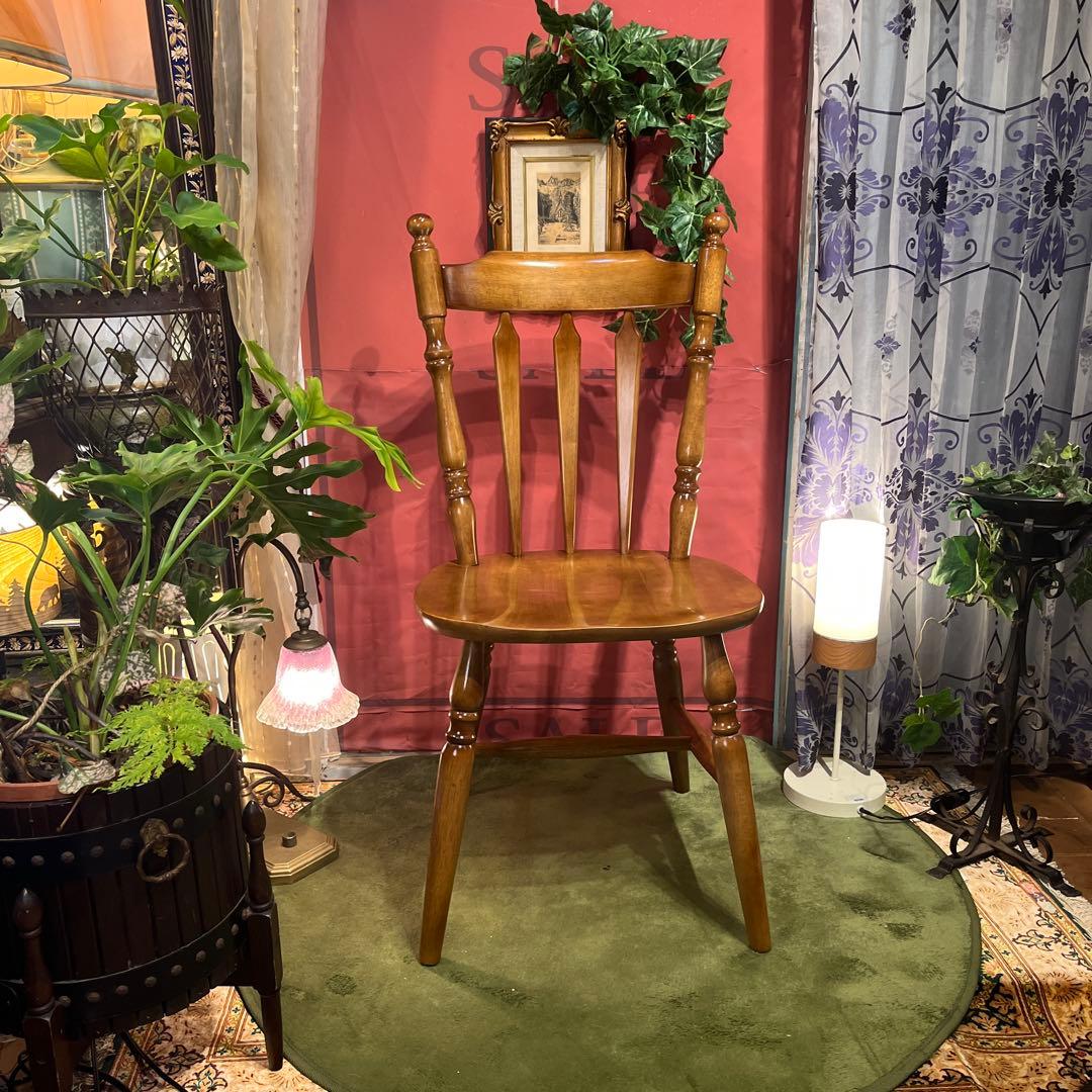 ラス 　80’s ヴィンテージ スピンドルレッグ　板座チェア　ウィンザー