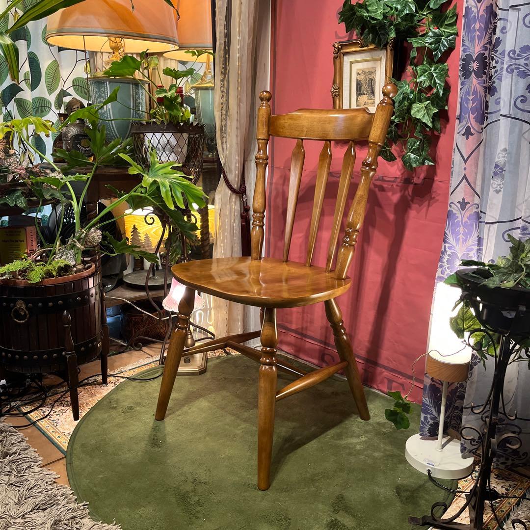 ラス 　80’s ヴィンテージ スピンドルレッグ　板座チェア　ウィンザー