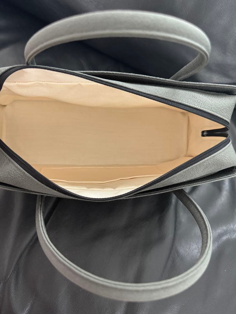 刺繍付きグレー和装用バッグ