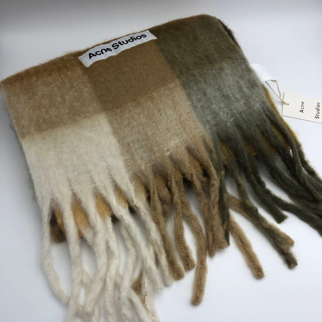 ACNE STUDIOS アクネストゥディオズ　ブラウン系チェック柄　マフラー