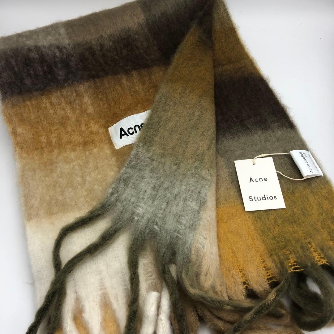 ACNE STUDIOS アクネストゥディオズ　ブラウン系チェック柄　マフラー