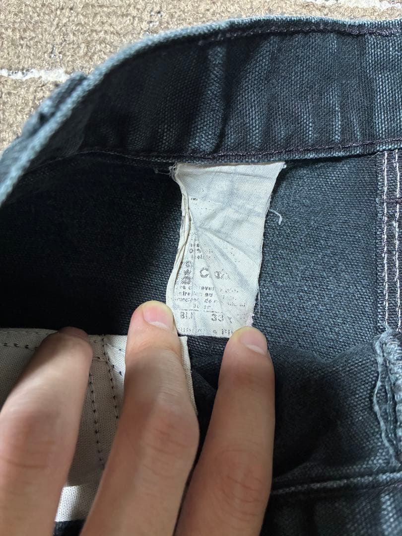 雰囲気抜群 carhartt ダブルニーペインターパンツ ペンキ飛び BLACK