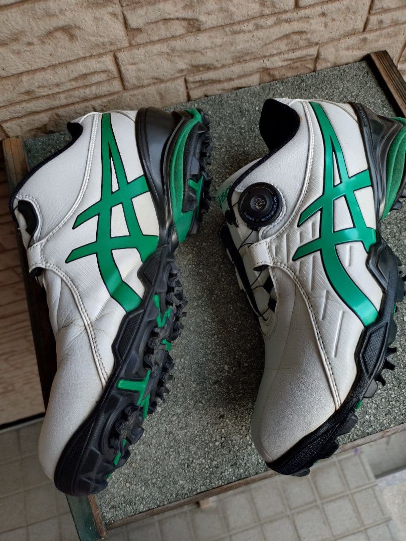 asics ゴルフシューズ ホワイト/ペッパーグリーン