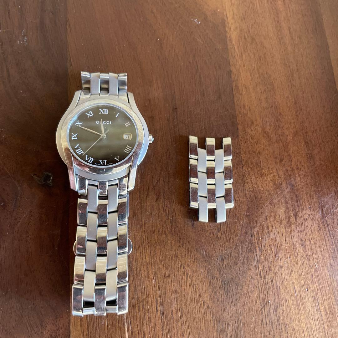 GUCCI　時計　5500M　35mm　箱・ベルト調節パーツ有り　男女兼用