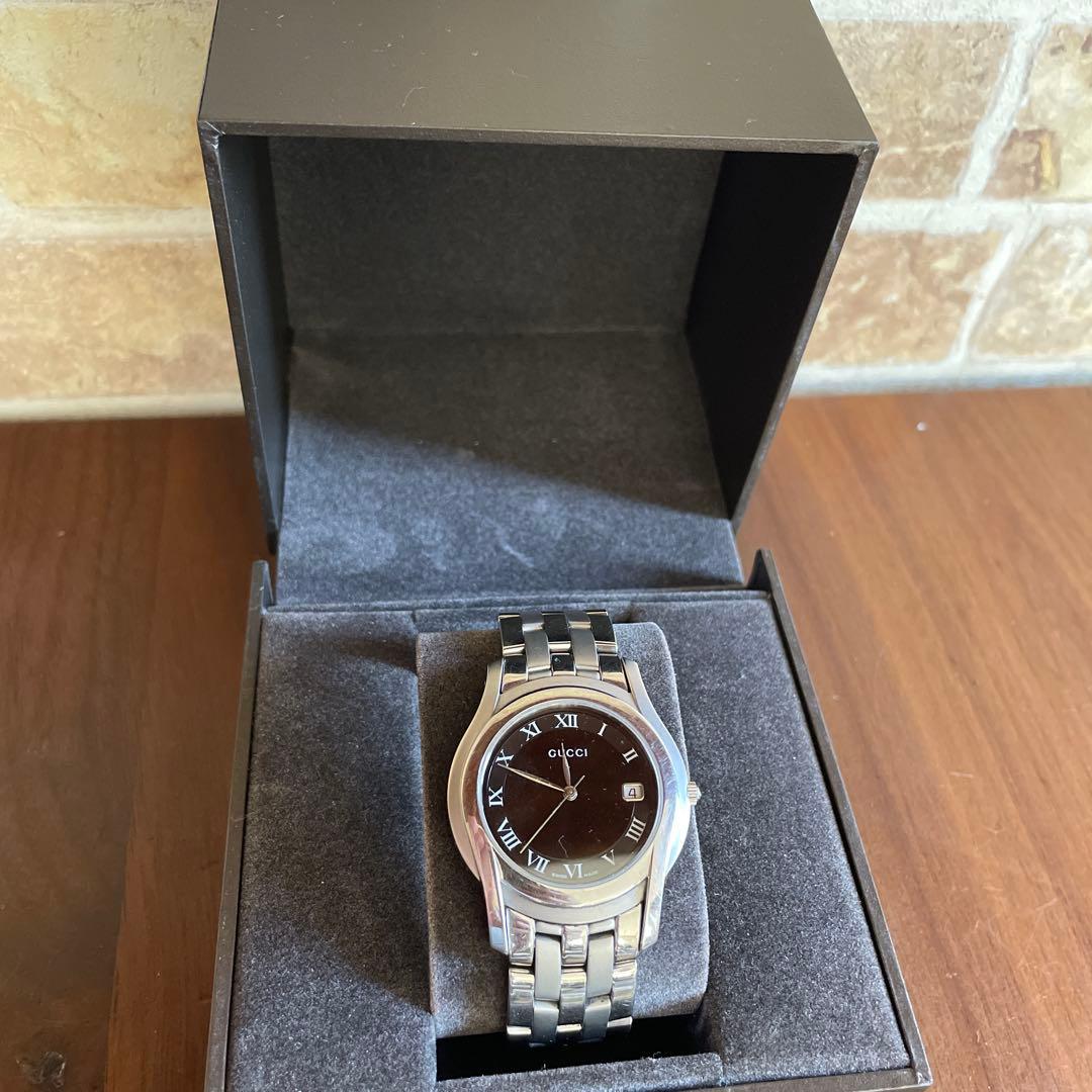 GUCCI　時計　5500M　35mm　箱・ベルト調節パーツ有り　男女兼用