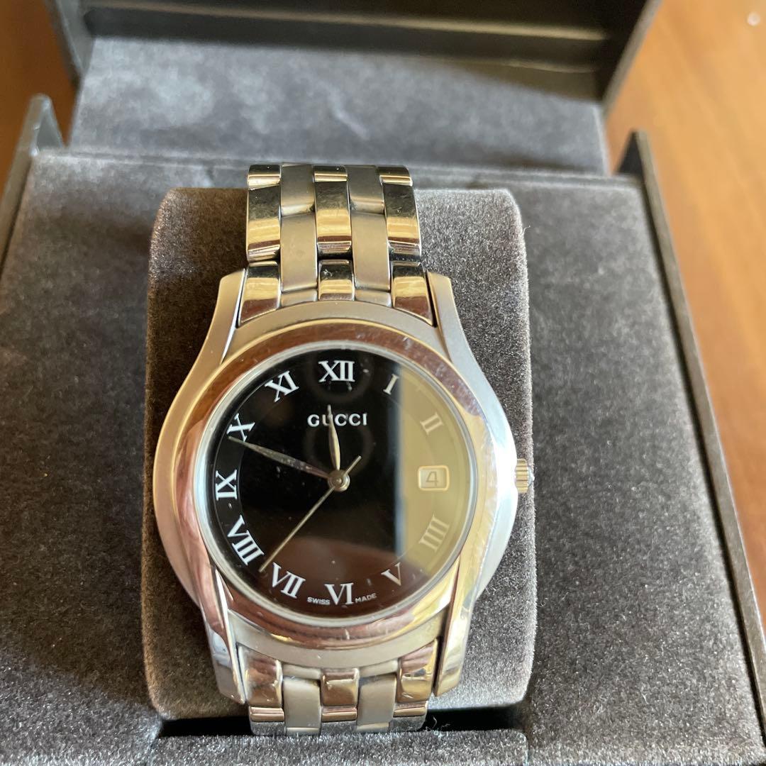 GUCCI　時計　5500M　35mm　箱・ベルト調節パーツ有り　男女兼用