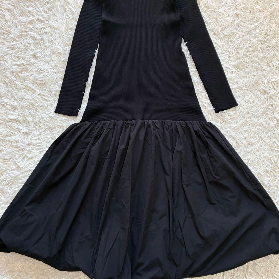 23AW 新品タグ付き　AKTE ヘムバルーンニットワンピース　リブニット
