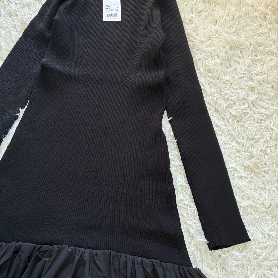 23AW 新品タグ付き　AKTE ヘムバルーンニットワンピース　リブニット