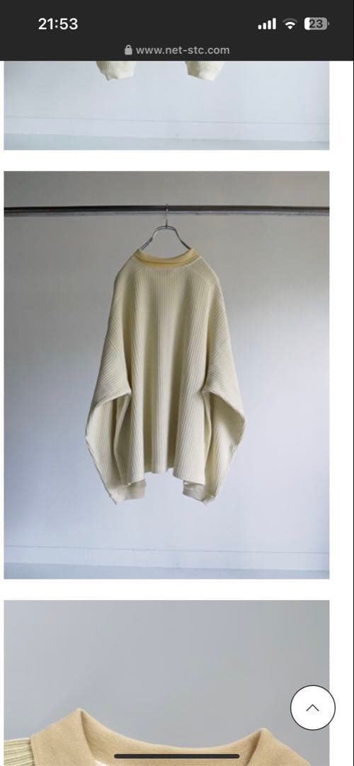 ANCELLM HENLEY RIB LS T-SHIRT （CREAM）