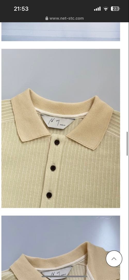 ANCELLM HENLEY RIB LS T-SHIRT （CREAM）