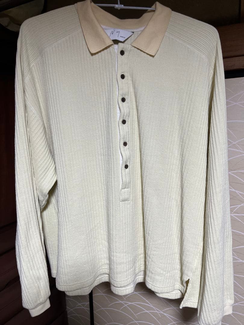 ANCELLM HENLEY RIB LS T-SHIRT （CREAM）