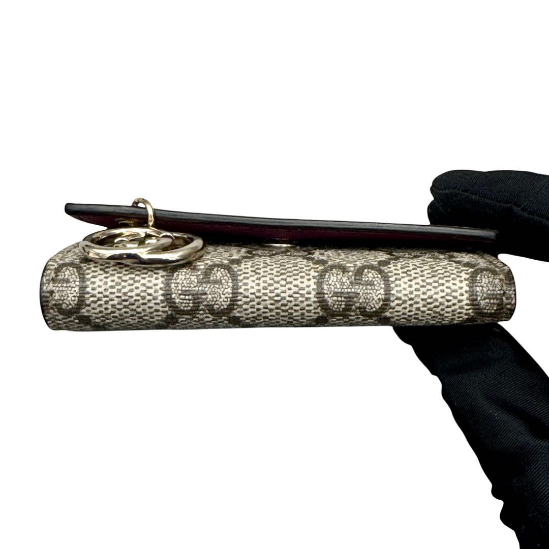 極美品 GUCCI GGキャンバス キーケース ベージュ×ブラウン ６連　付属品