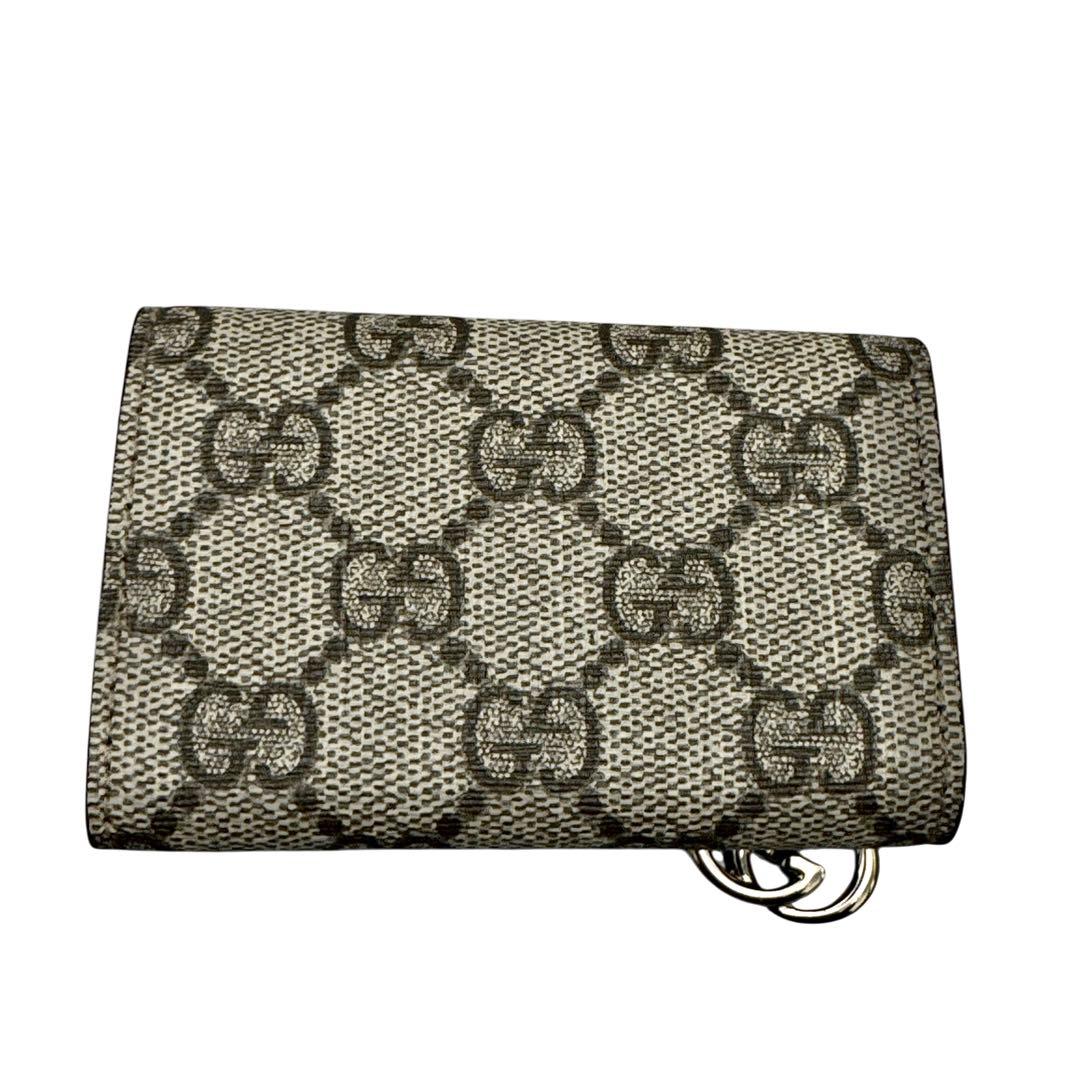 極美品 GUCCI GGキャンバス キーケース ベージュ×ブラウン ６連　付属品