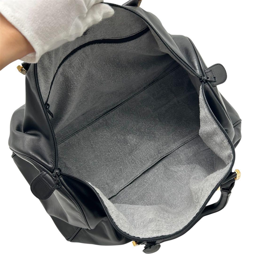 美品 ロエベ アマソナ ボストンバッグ 旅行 ブラック レザー メンズ 大容量