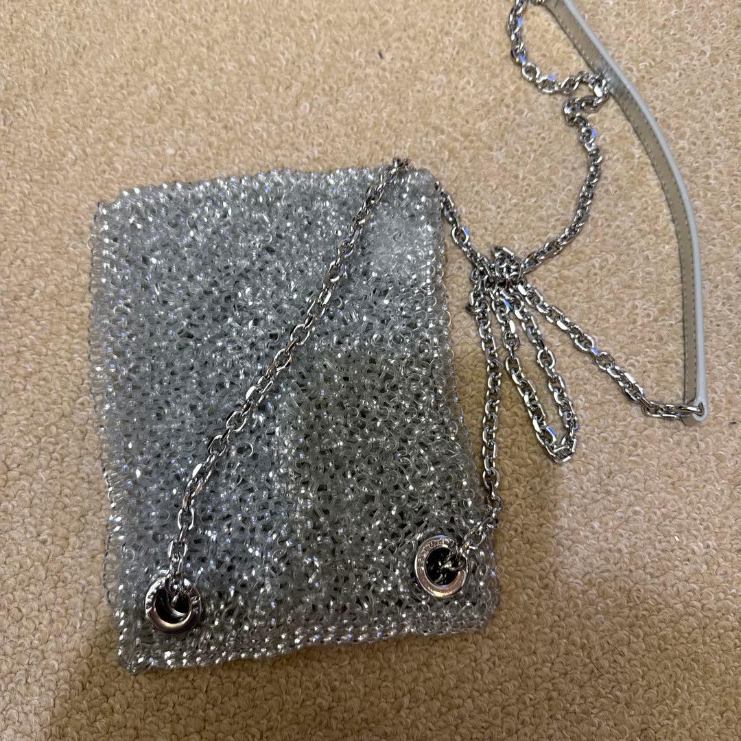 シルバー メッシュ パーティーバッグ サコッシュ