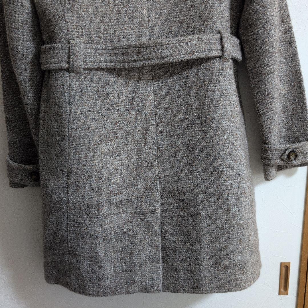 グレー系ツイードロングコート
