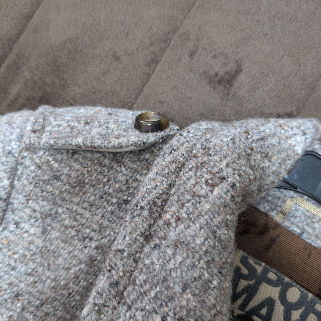 グレー系ツイードロングコート