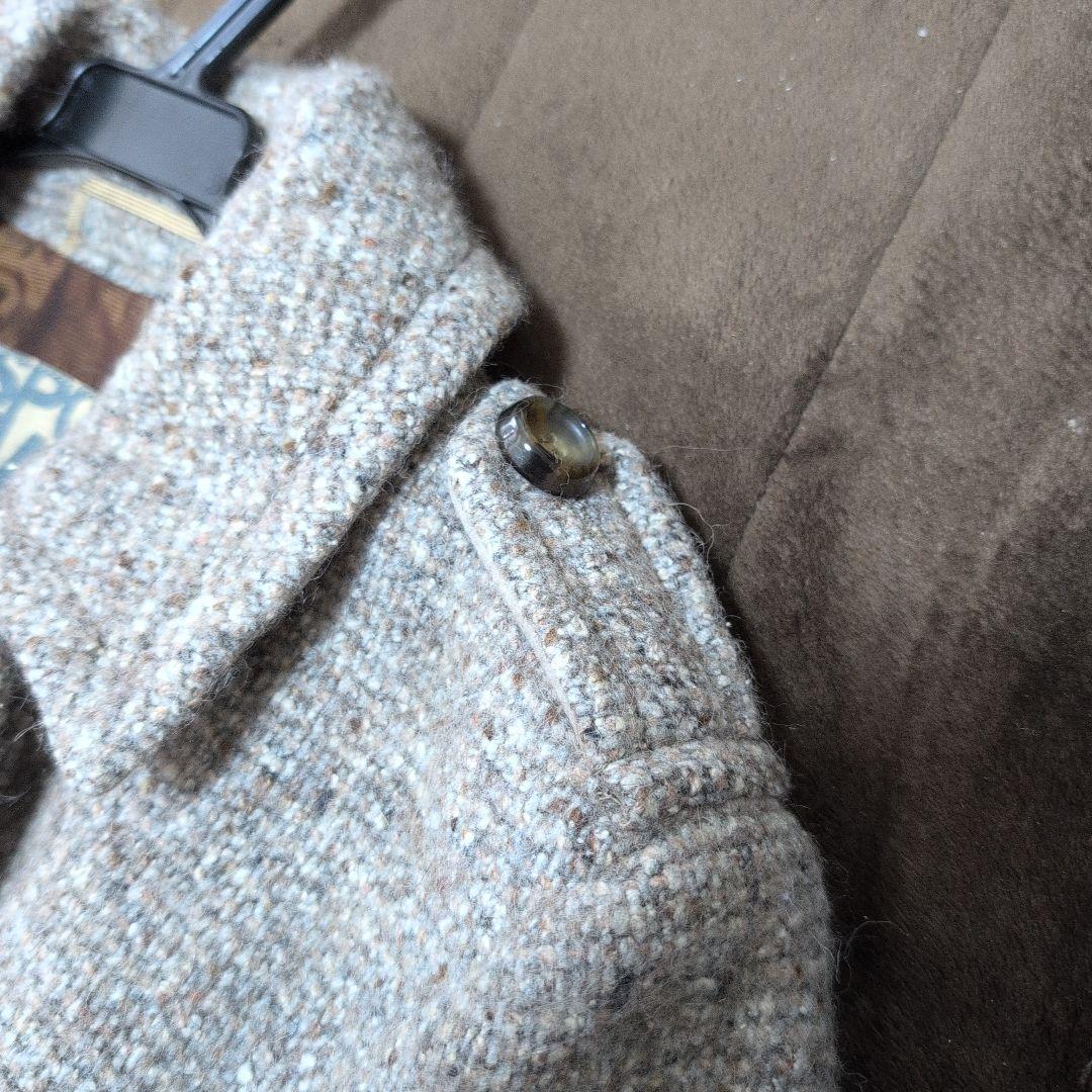 グレー系ツイードロングコート