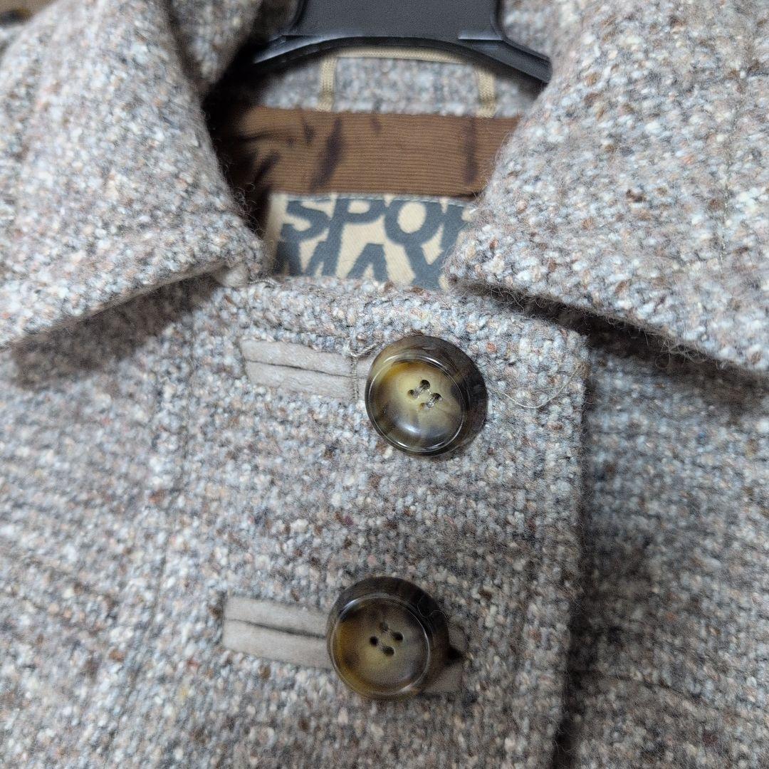 グレー系ツイードロングコート