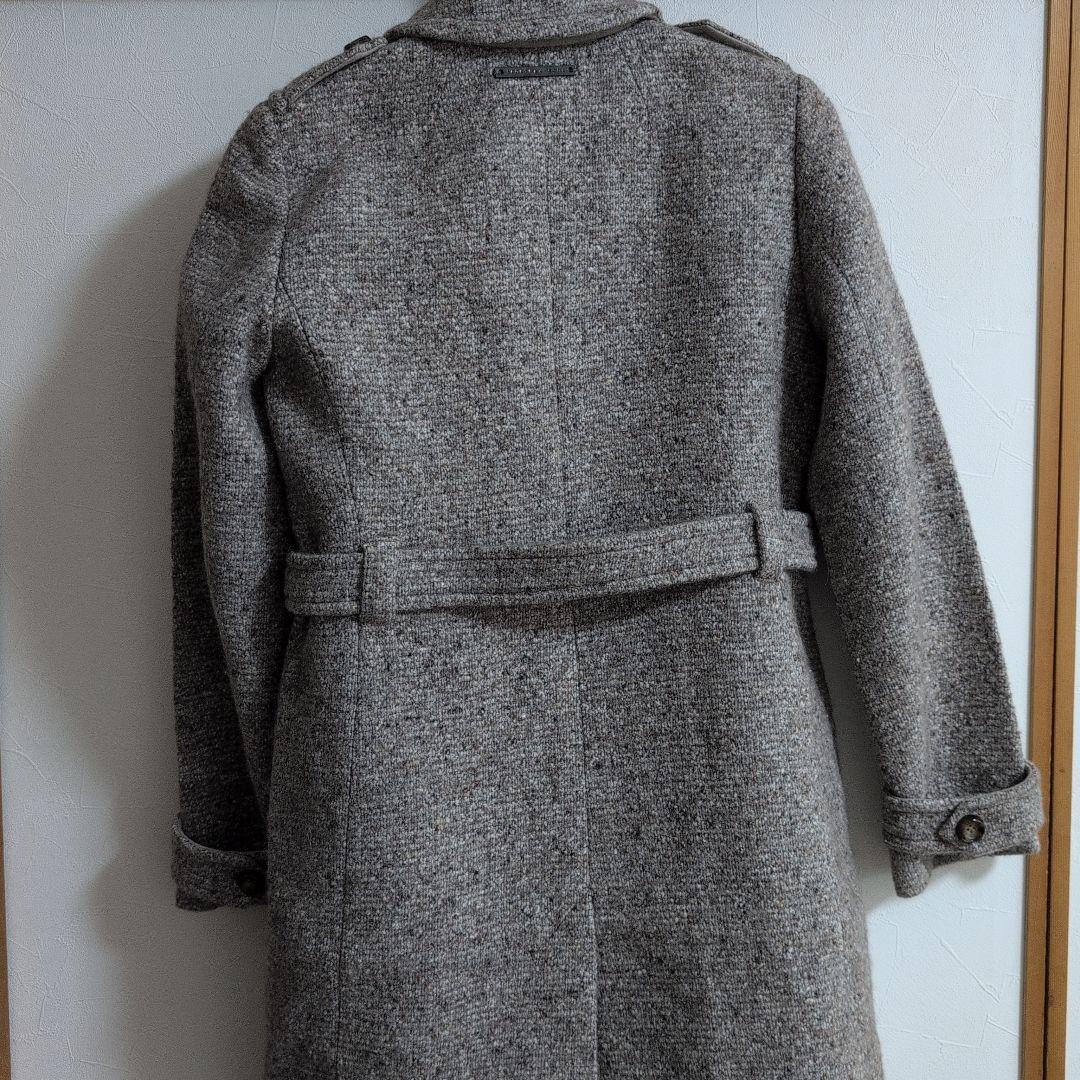 グレー系ツイードロングコート