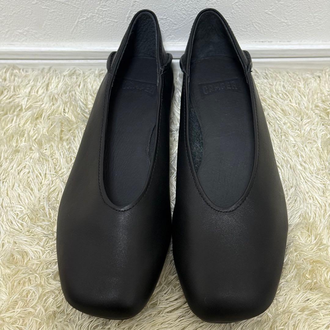 美品✨ CAMPER カシマイラ フラットシューズ　スクエアトゥ　レザー　黒