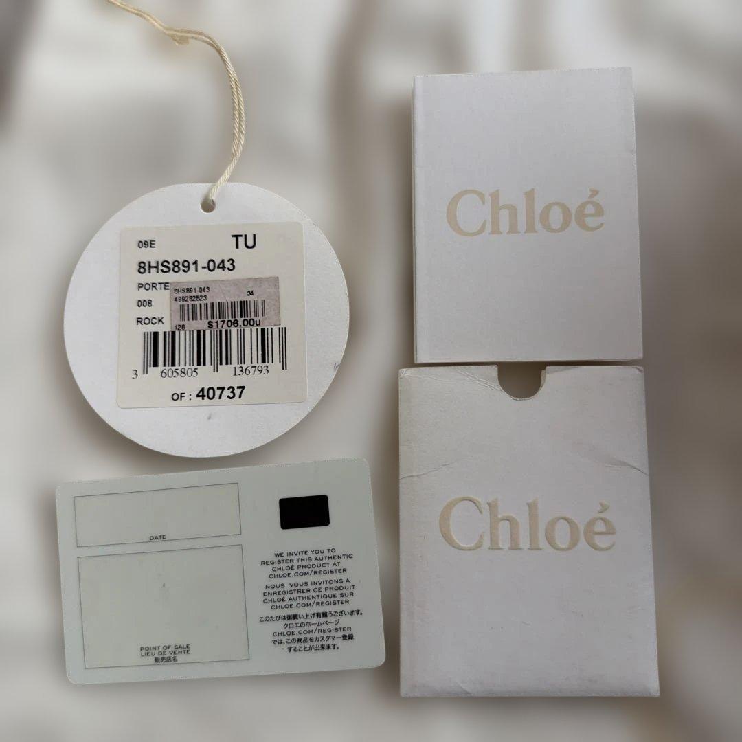 Chloe クロエ　パラティ　グレー レザー ショルダーバッグ 保存袋付き