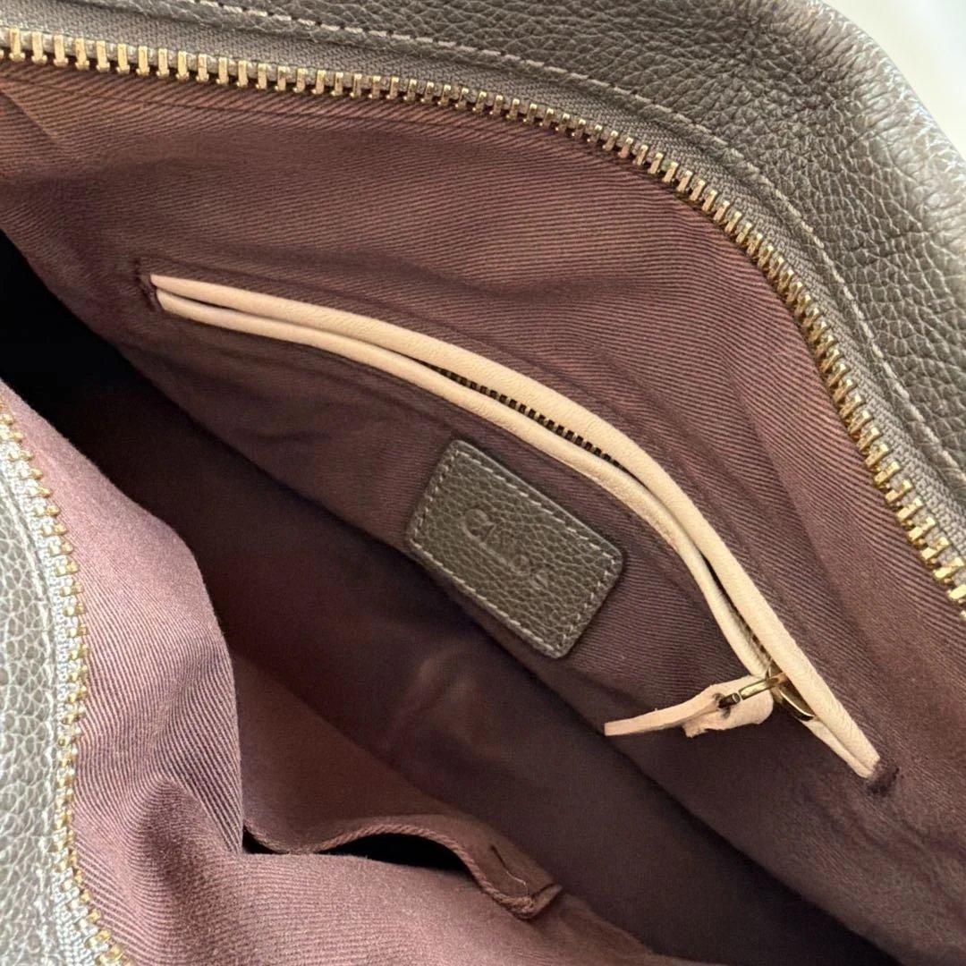 Chloe クロエ　パラティ　グレー レザー ショルダーバッグ 保存袋付き
