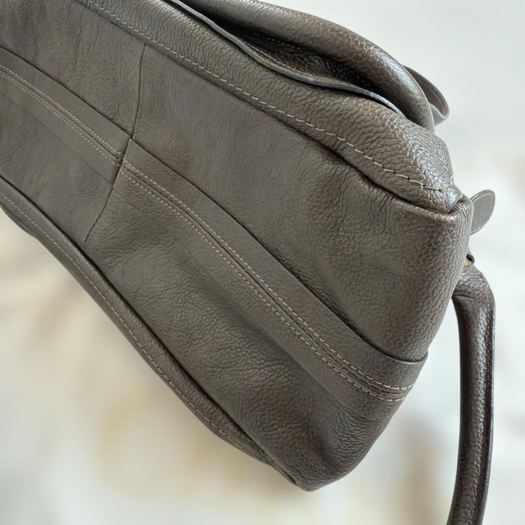 Chloe クロエ　パラティ　グレー レザー ショルダーバッグ 保存袋付き