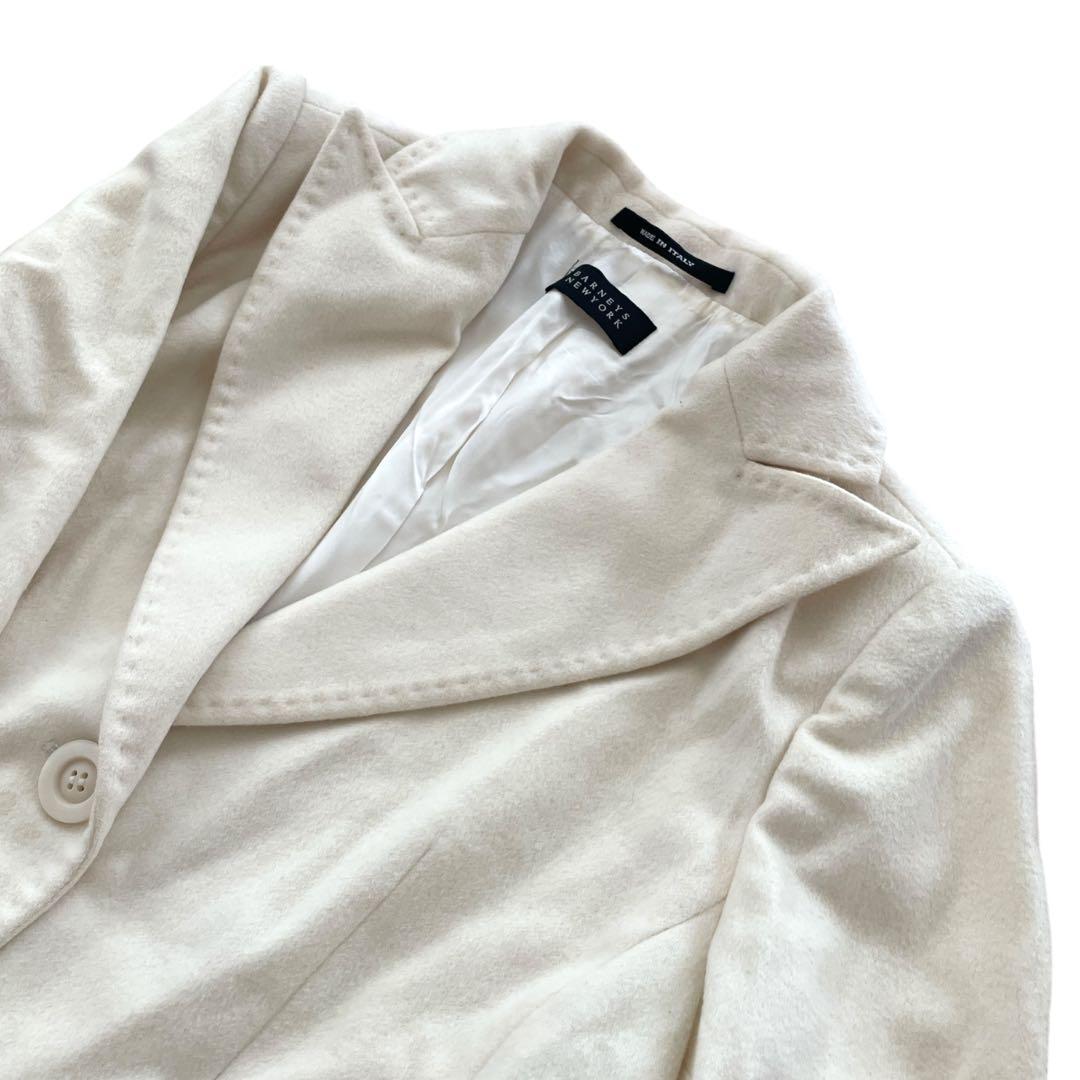 美品　バーニーズニューヨーク ロロピアーナ　ウールチェスターコート　ホワイト