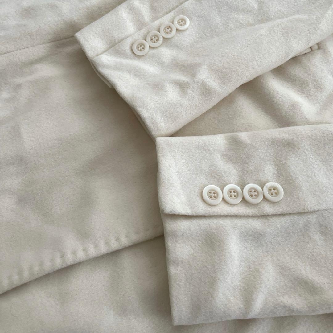 美品　バーニーズニューヨーク ロロピアーナ　ウールチェスターコート　ホワイト