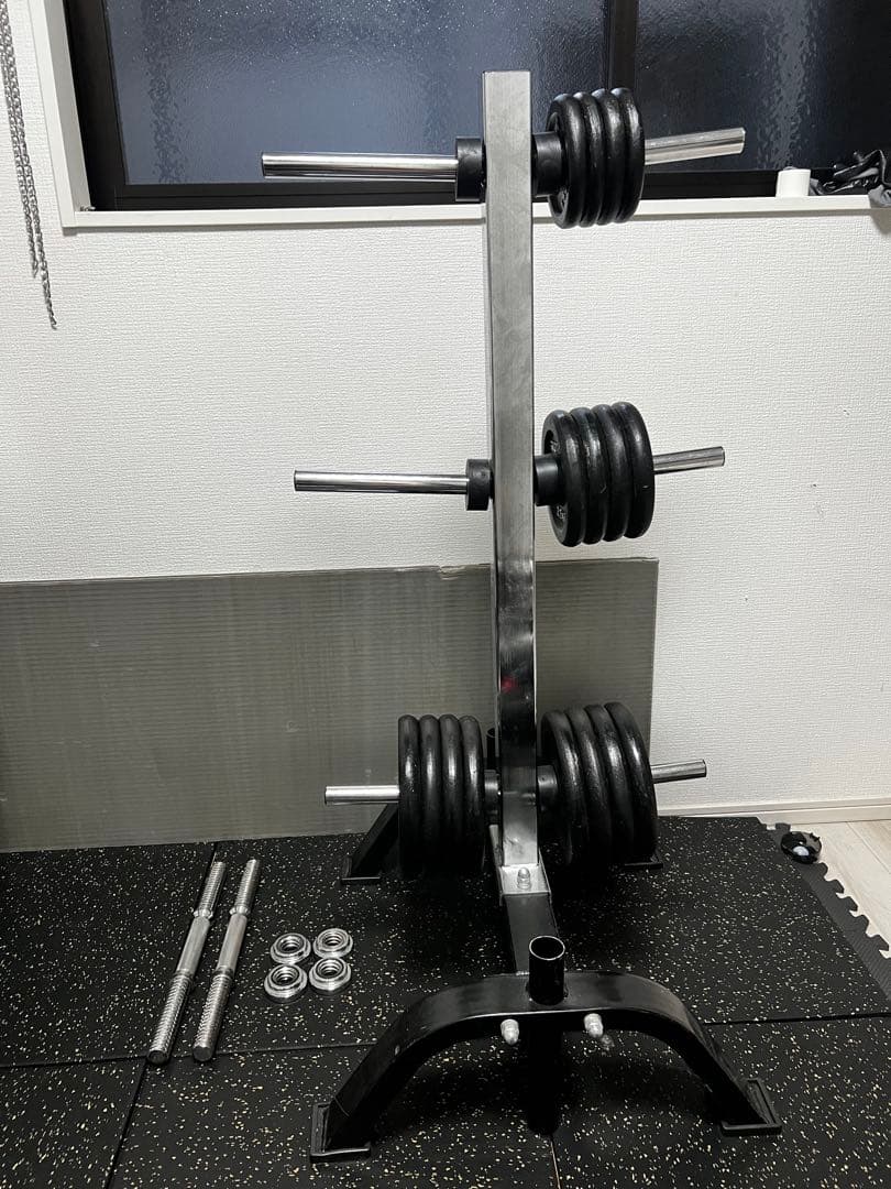 群馬県からホームジム一式 まとめ売り IROTEC可変式ダンベル＋プレートツリー