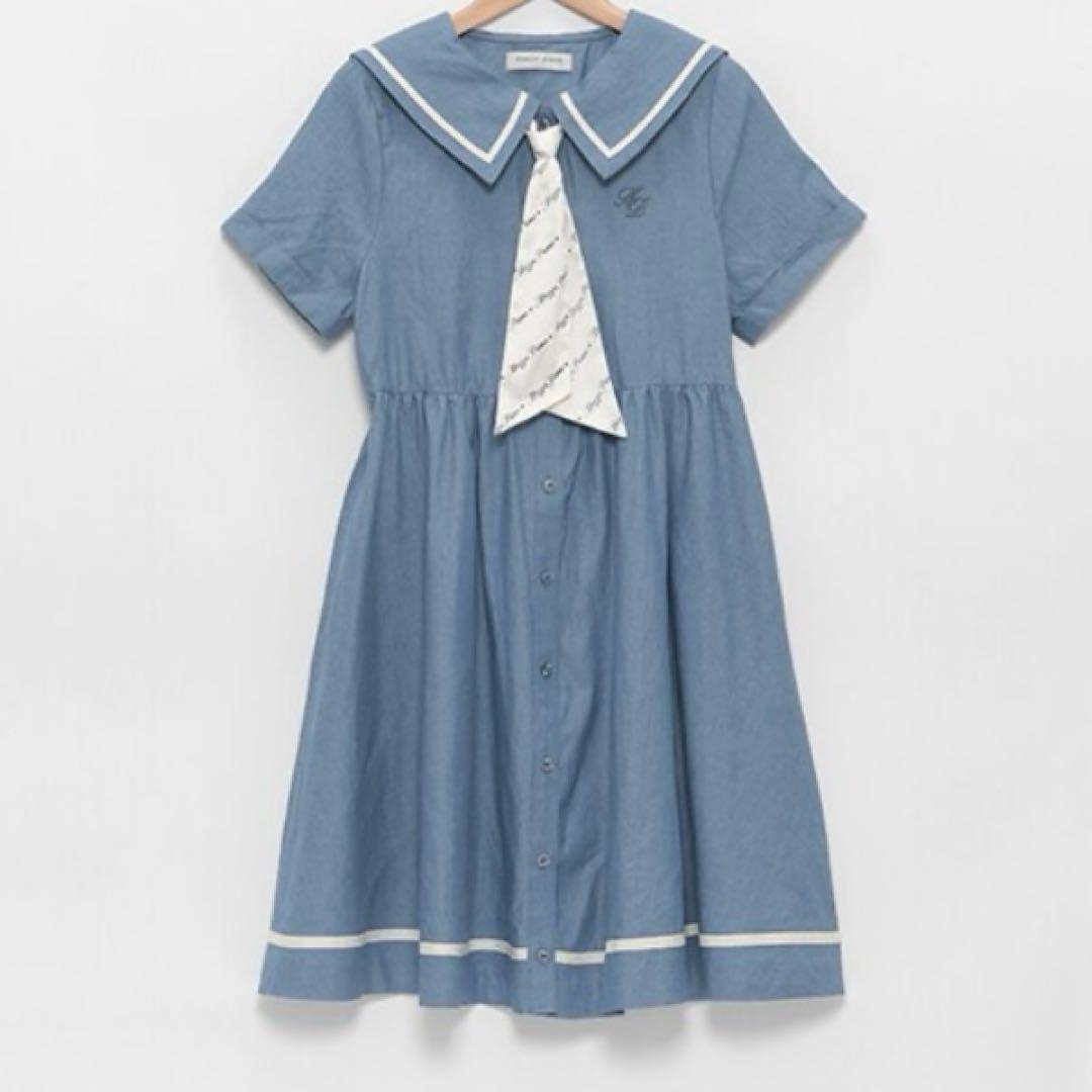 メゾピアノジュニア　スカーフつきセーラーワンピース　140