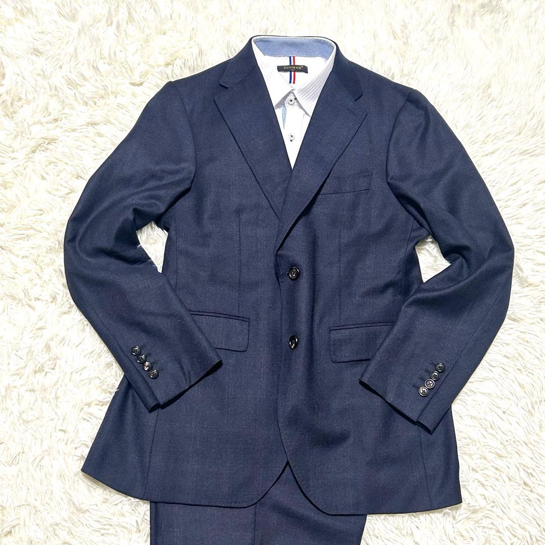 良品　エルメネジルドゼニア生地　スーツセットアップ　100AB7 ネイビー系