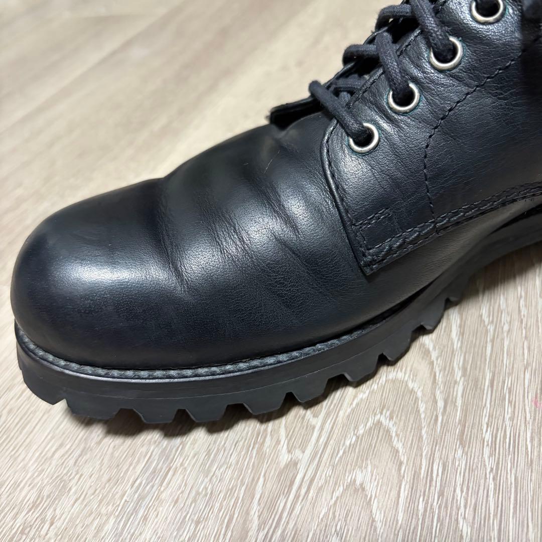 PADRONE パドローネ バックジップ レースアップブーツ 41 ブラック