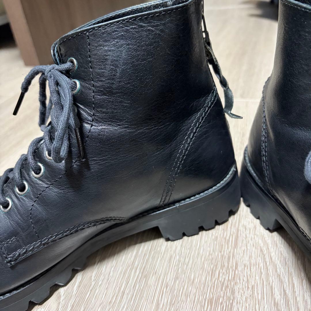 PADRONE パドローネ バックジップ レースアップブーツ 41 ブラック