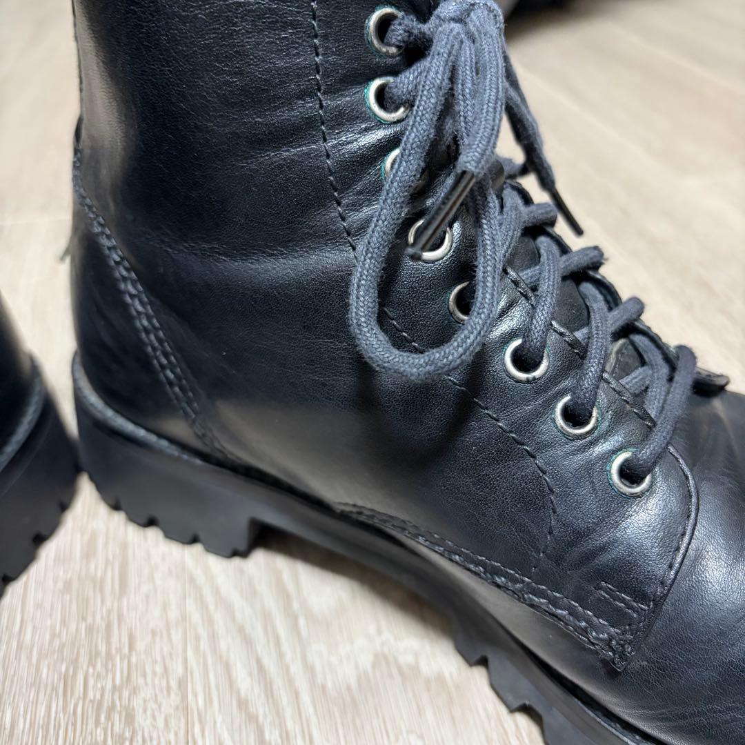 PADRONE パドローネ バックジップ レースアップブーツ 41 ブラック
